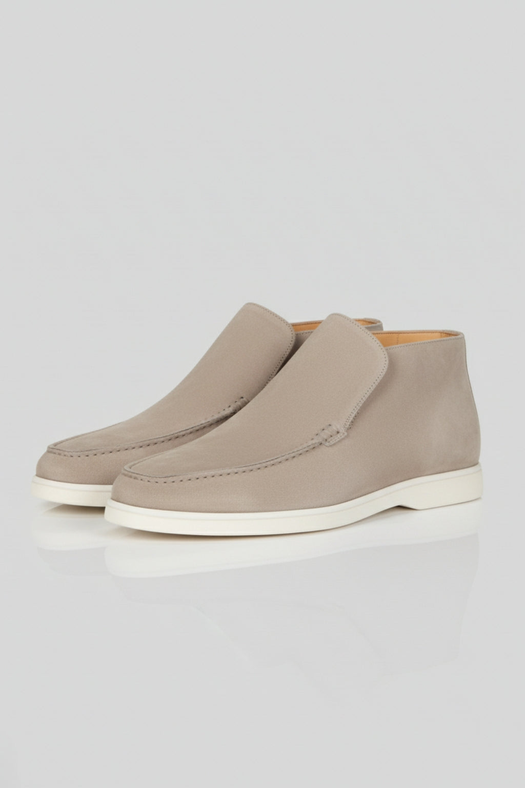 Men's Loafers in Greige Suede – Comfortable Slip-On Shoes for Men