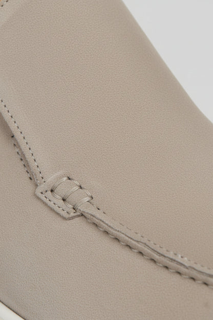 Mens Slip On Greige Suede Loafers