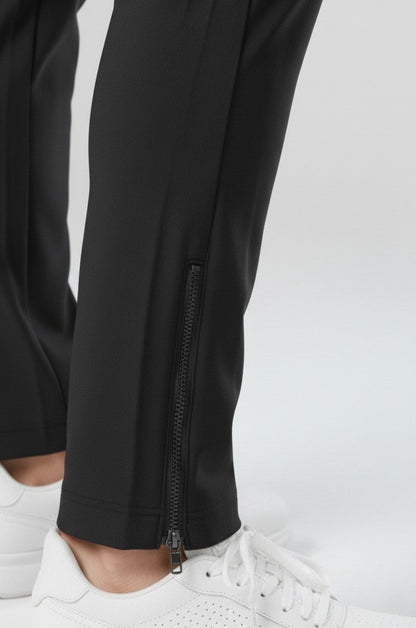 Mens Regular Fit Black Merino Wool Trousers