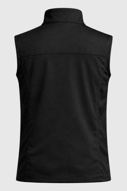Mens Stand Collar Black Fleece Vest