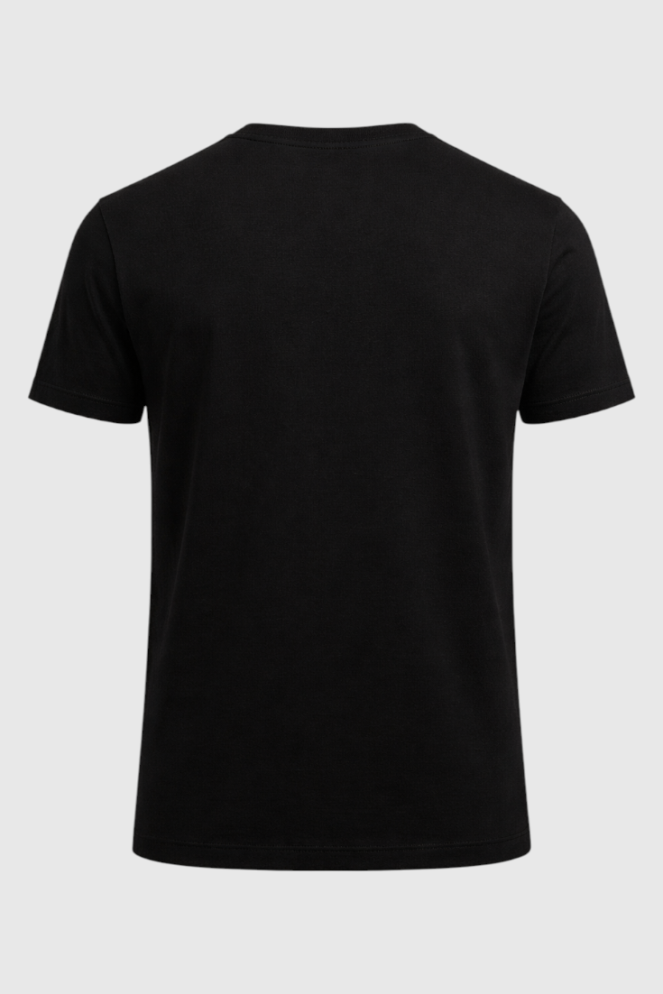 Men's T-shirt Black Slim Fit in Soft, Breathable Mercerized Wool
