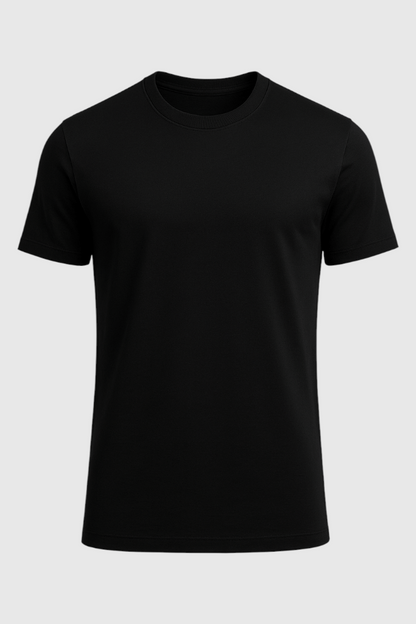 Mens Slim Fit Black Wool Tee