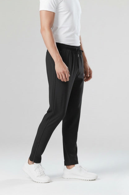 Mens Regular Fit Black Merino Wool Trousers