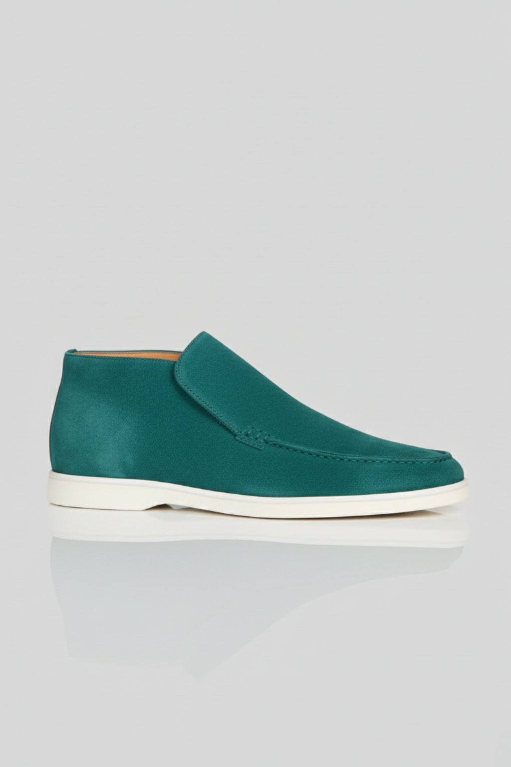 Men's Loafers in Blue-Green Suede – Comfortable Slip-On Moccasins