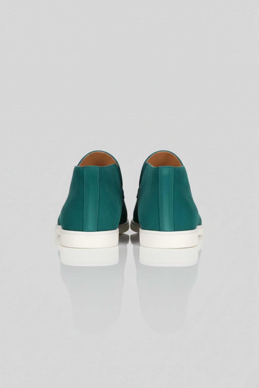 Men's Loafers in Blue-Green Suede – Comfortable Slip-On Moccasins