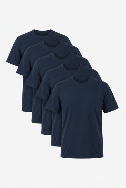 Mens Multipack Navy Cotton Tee