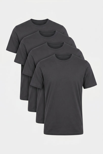 Mens Multipack Anthracite Cotton Tee
