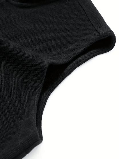 Mens Regular Fit Black Cotton Knit Vest
