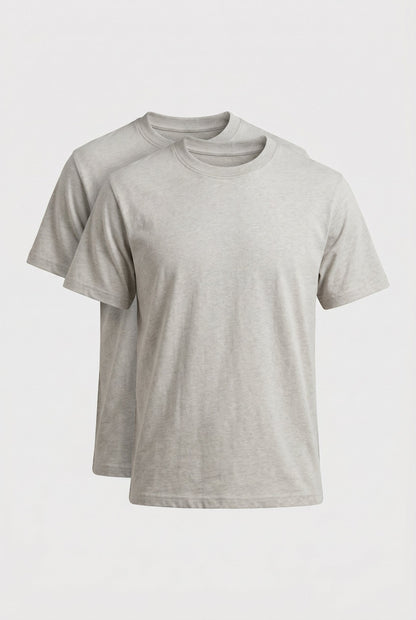 Mens Multipack Light Gray Cotton Tee