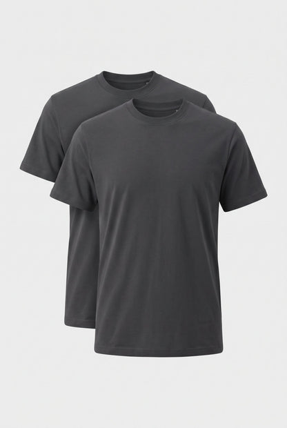Mens Multipack Anthracite Cotton Tee