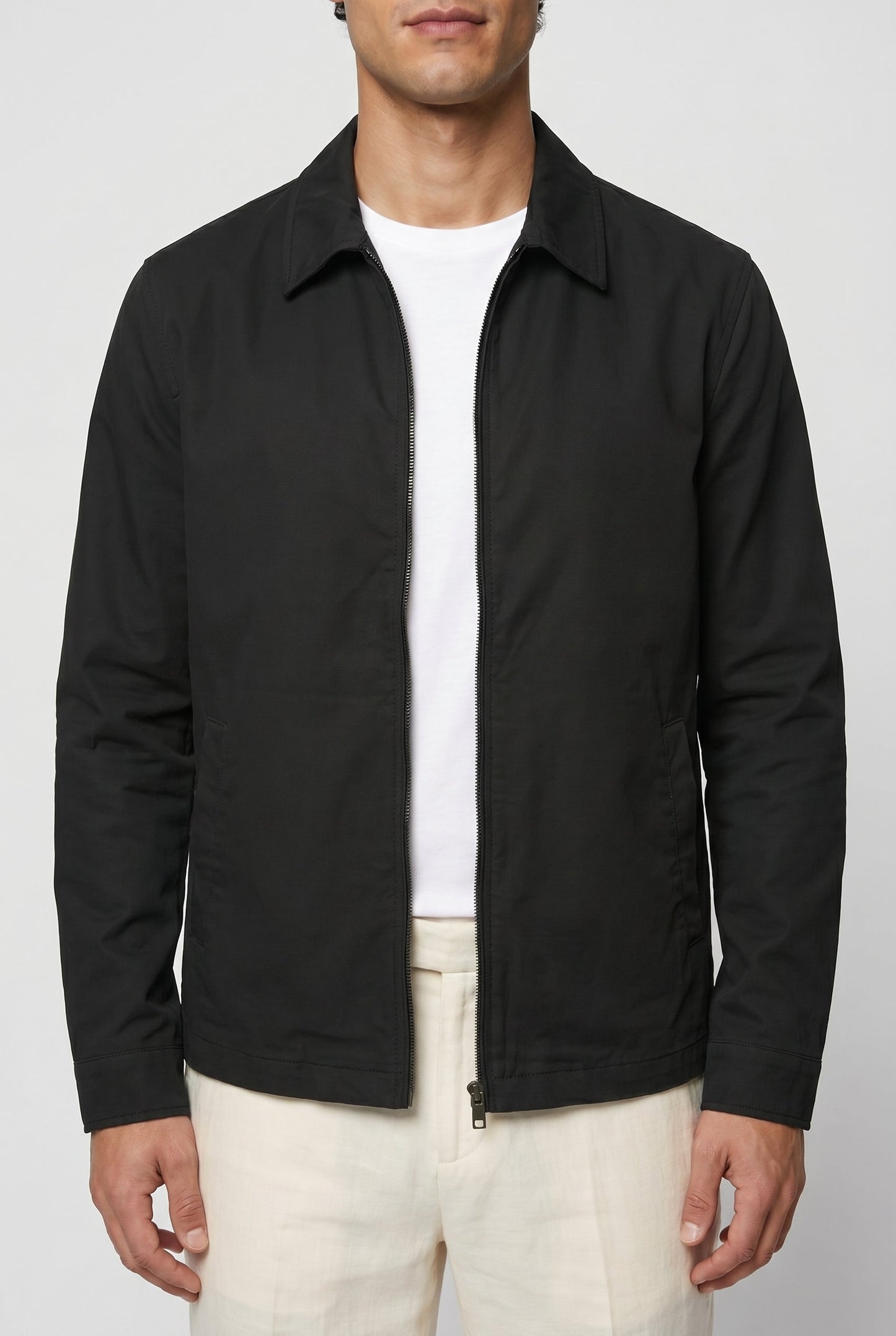 Men's Black Zipper Jacket – Warm, Comfortable Regular Fit Casual Jacket