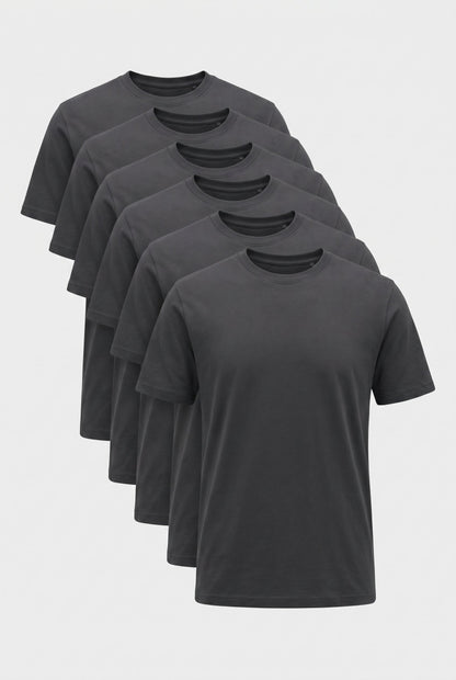 Mens Multipack Anthracite Cotton Tee