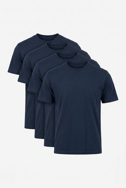 Mens Multipack Navy Cotton Tee