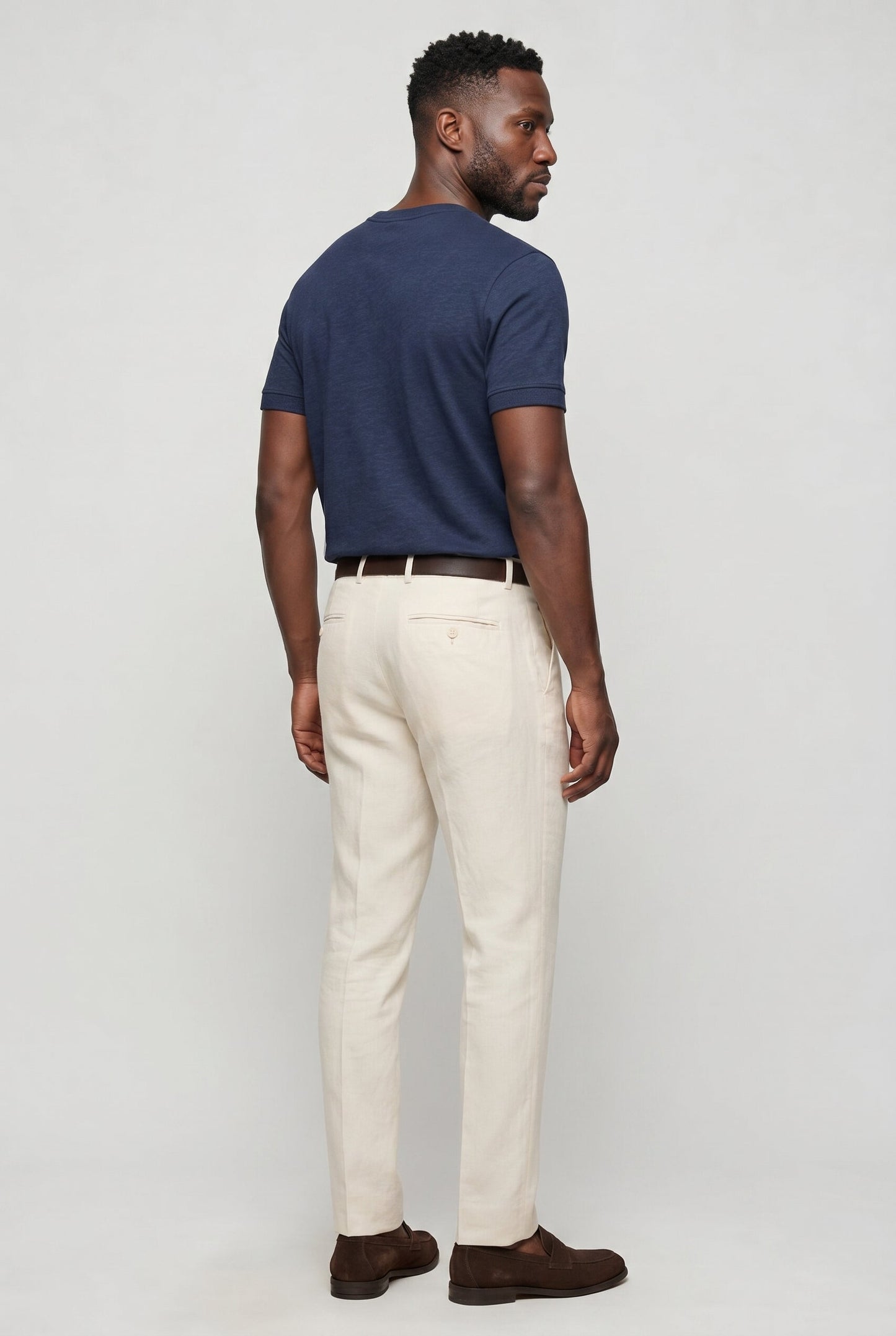 Men's Slim Fit T-shirt – Navy Blue Cotton, Soft & Comfortable