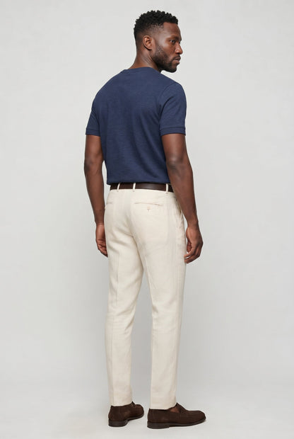 Mens Slim Fit Navy Blue Cotton Tee