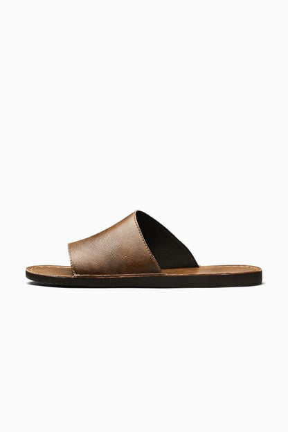 Mens Minimalist Brown Leather Sandals
