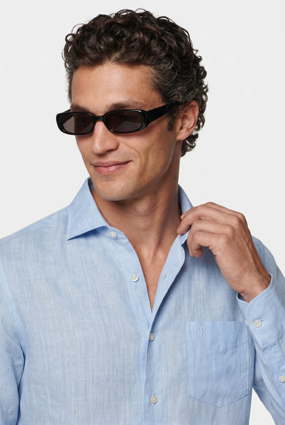Mens Premium Light Blue Linen Shirt