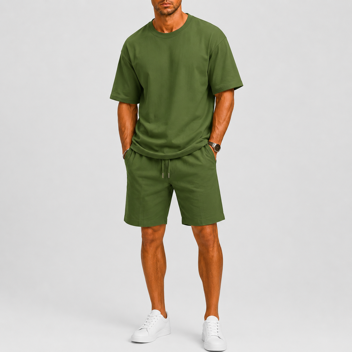 Men's Oversized Set with T-Shirt and Shorts – Relaxed Fit