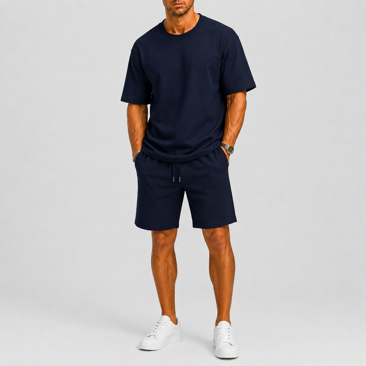 Men's Oversized Set with T-Shirt and Shorts – Relaxed Fit