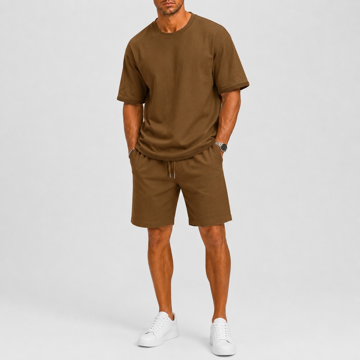 Men's Oversized Set with T-Shirt and Shorts – Relaxed Fit