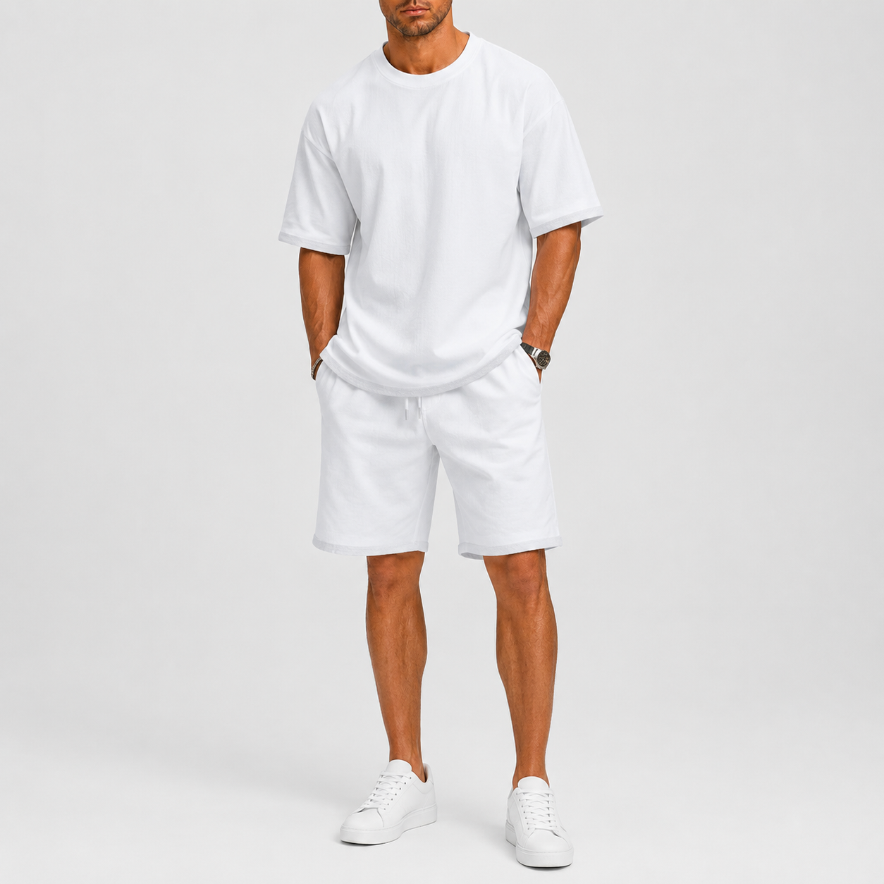 Men's Oversized Set with T-Shirt and Shorts – Relaxed Fit