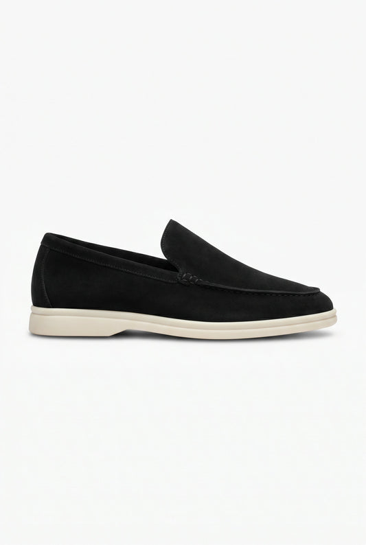 Penny Loafer for Men in Black Suede - Handmade Italian Men's Shoes