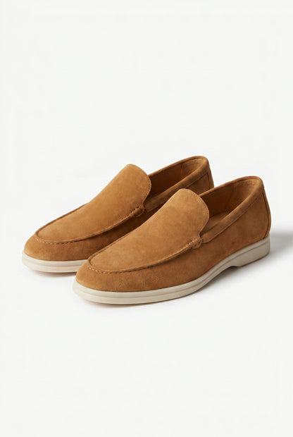 Mens Handmade Italian Caramel Leather Penny Loafers
