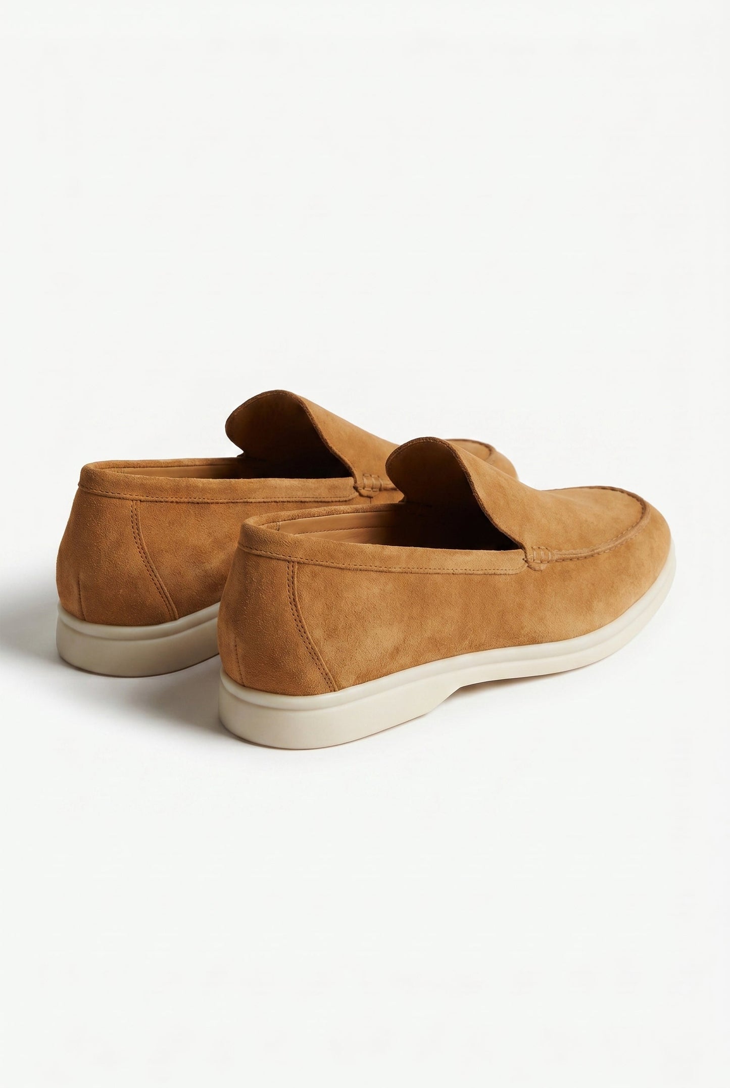 Men's Caramel Suede Penny Loafers – Handmade Italian Leather Shoes