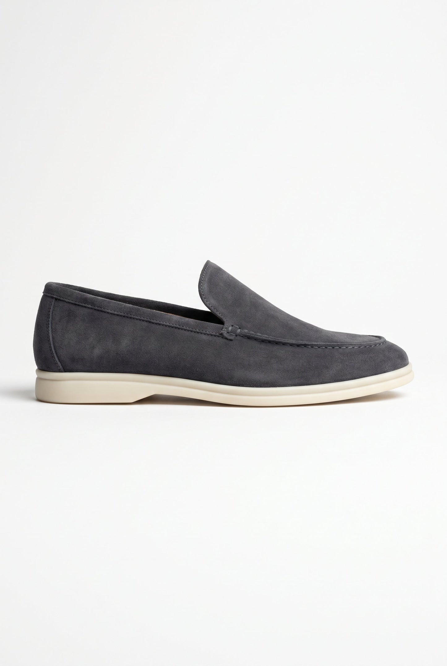 Dark Gray Suede Penny Loafers for Men – Handmade Italian Men's Shoes