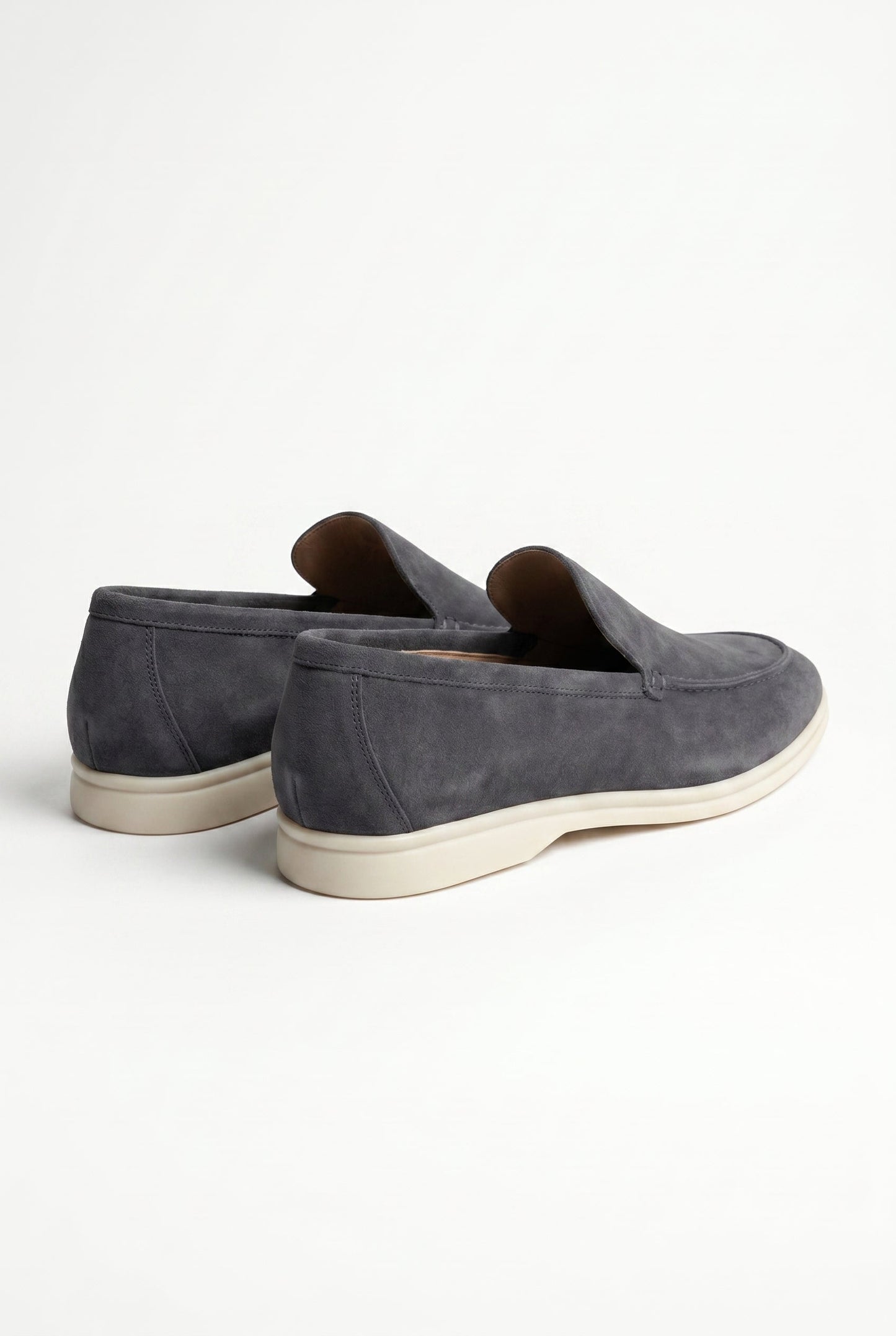 Dark Gray Suede Penny Loafers for Men – Handmade Italian Men's Shoes