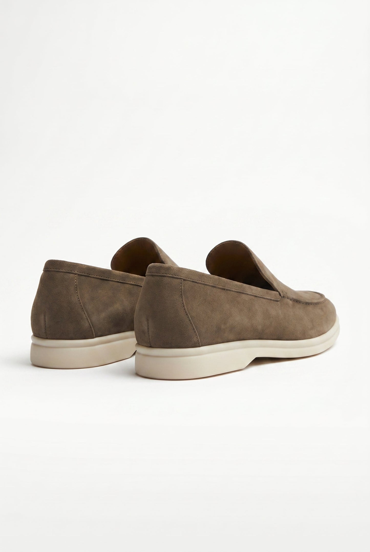 Men's Penny Loafers in Dark Taupe Suede – Handmade Italian Leather Shoes