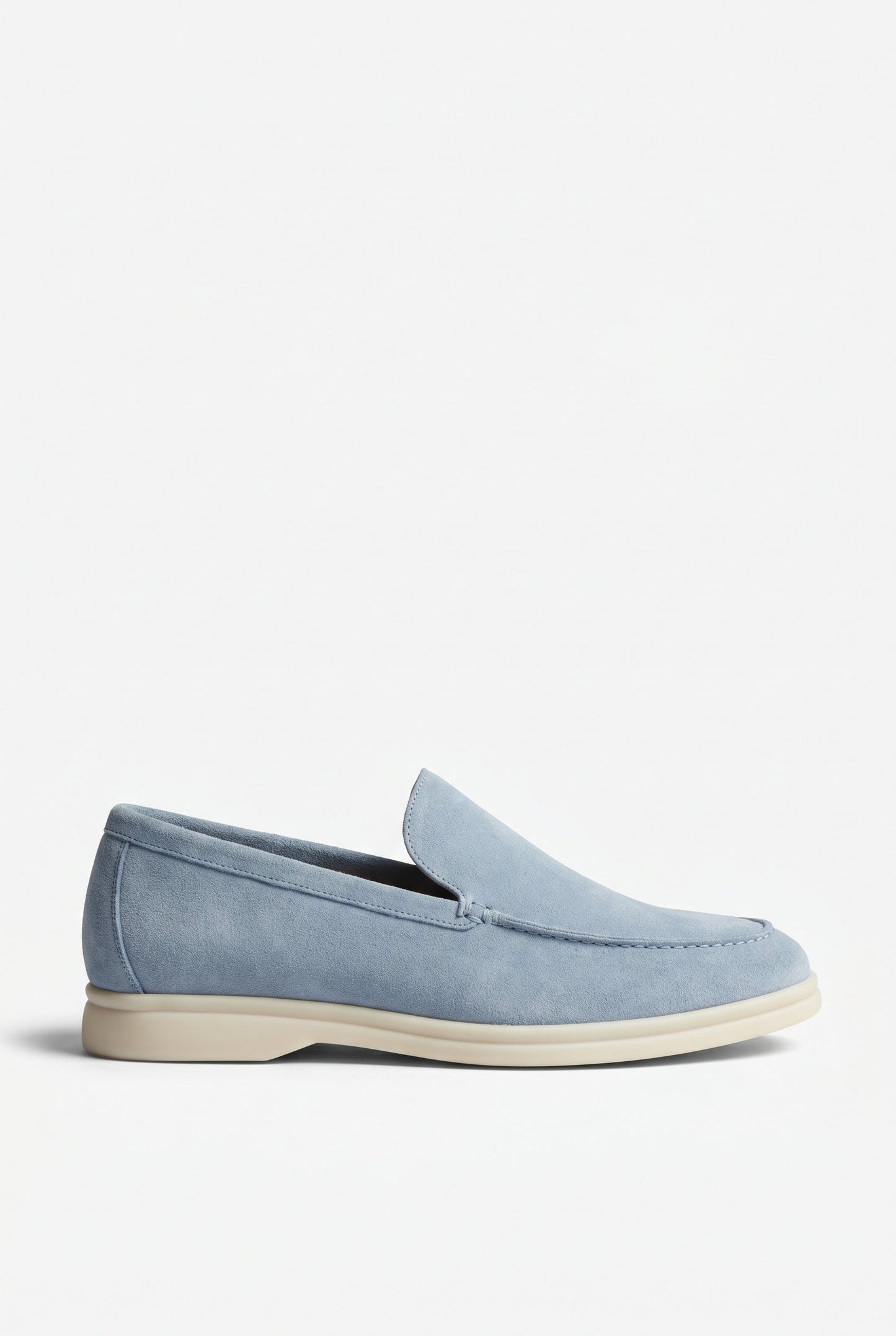 Men's Light Blue Suede Penny Loafers – Handmade Italian Men's Shoes in Genuine Suede