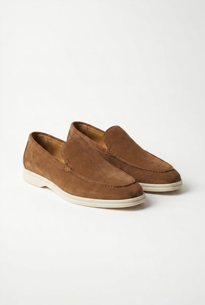 Mens Handmade Italian Mocha Suede Penny Loafers