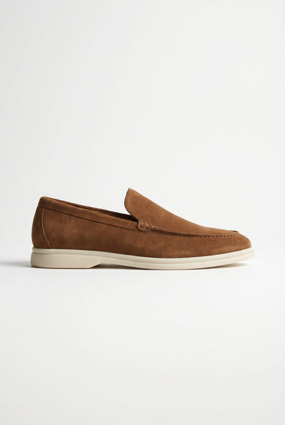 Mens Handmade Italian Mocha Suede Penny Loafers