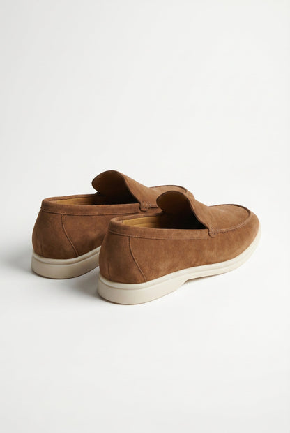 Mens Handmade Italian Mocha Suede Penny Loafers