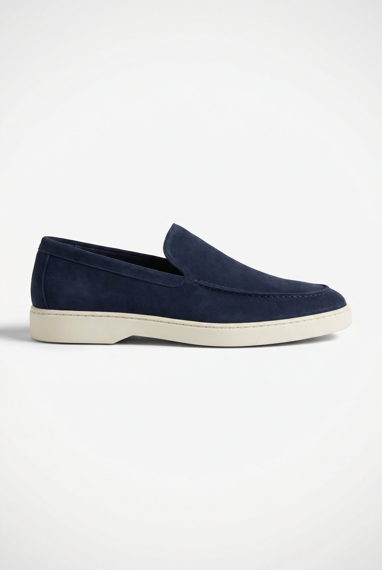 Dark Blue Suede Penny Loafers for Men - Handmade Italian Men's Shoes in Premium Quality