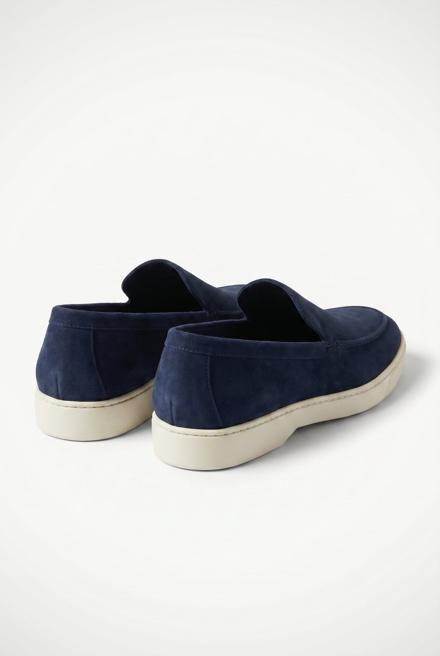 Dark Blue Suede Penny Loafers for Men - Handmade Italian Men's Shoes in Premium Quality