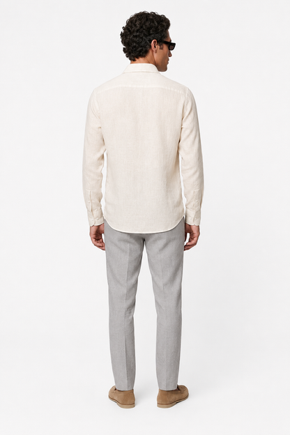 Mens Premium Sand Linen Shirt