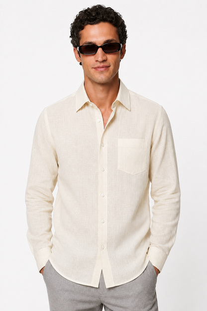 Mens Premium Sand Linen Shirt