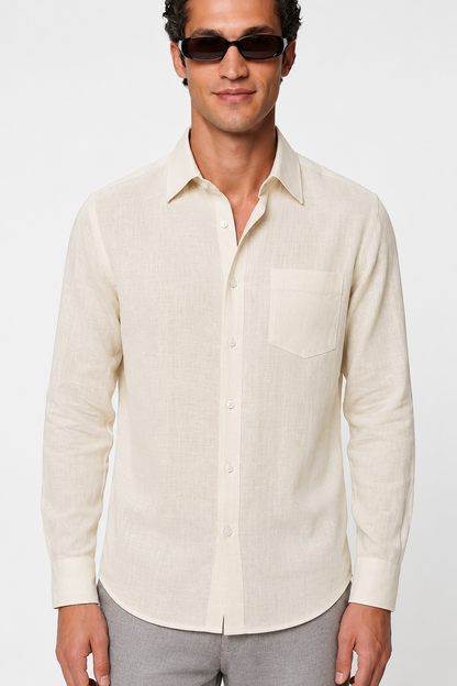 Mens Premium Sand Linen Shirt